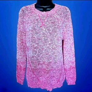 Cato Pink Ombre Ladies Large Long Sleeve Sweater EUC
